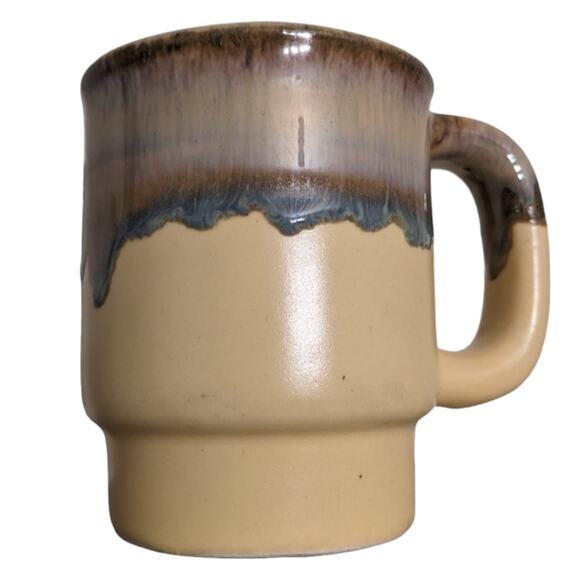 Vintage Rodolfo Padilla stoneware drip paint coffee mug set of 3 - Picture 2 of 5